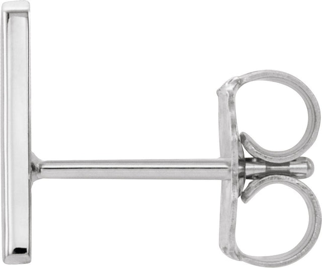 14K Gold Initial A Single Earring - White Gold - view 2