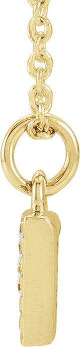 14K Gold Round Natural Diamond Petite Pavé® Accented Numeral Necklace - Yellow Gold - view 4