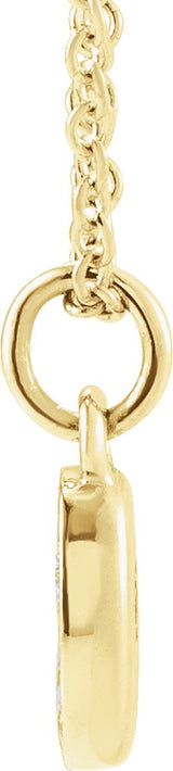 14K Gold Round Natural Diamond Petite Pavé® Accented Numeral Necklace - Yellow Gold - view 4
