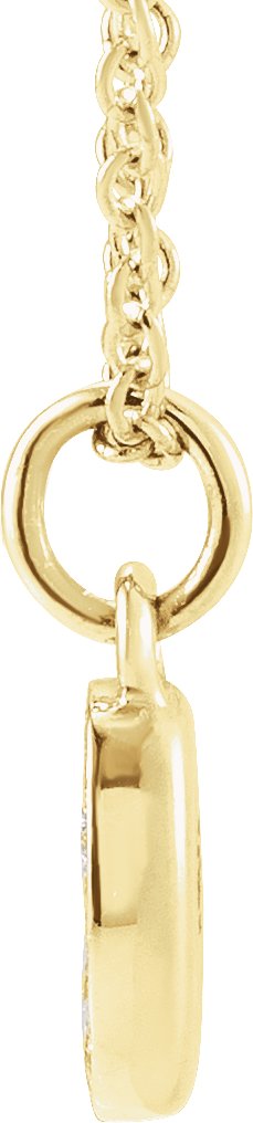 14K Gold Round Natural Diamond Petite Pavé® Accented Numeral Necklace - Yellow Gold - view 4