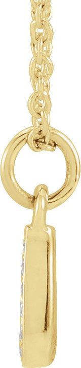 14K Gold Round Natural Diamond Petite Initial Necklace - Yellow Gold - view 6