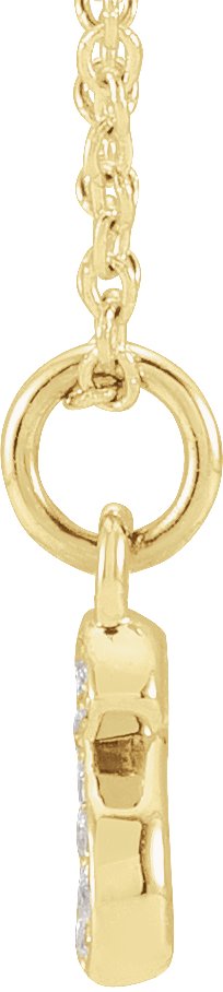 14K Gold Round Natural Diamond Petite Initial Necklace - Yellow Gold - view 6