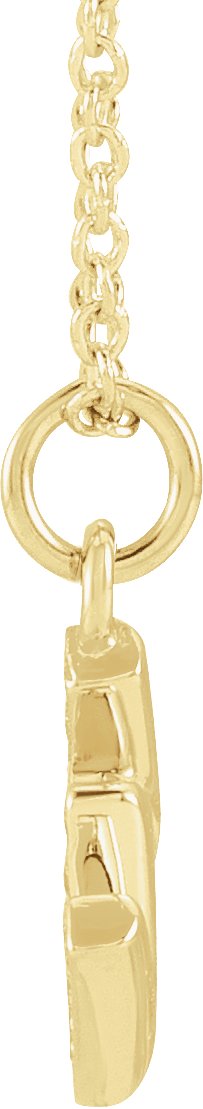 14K Gold Round Natural Diamond Petite Initial Necklace - Yellow Gold - view 6