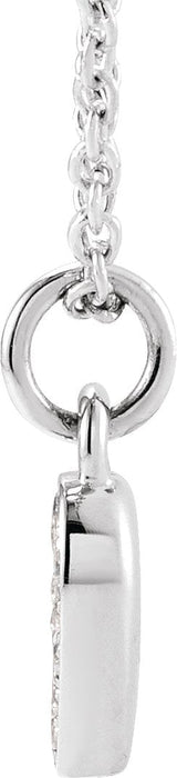 14K Gold Round Natural Diamond Petite Pavé® Accented Numeral Necklace - White Gold - view 4