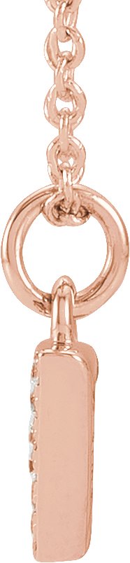 14K Gold Round Natural Diamond Petite Pavé® Accented Numeral Necklace - Rose Gold - view 4