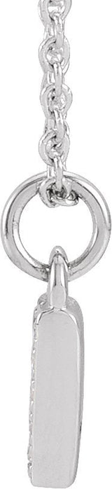 14K Gold Round Natural Diamond Petite Pavé® Accented Numeral Necklace - White Gold - view 4