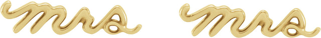 14K Gold Mrs Earrings - Yellow Gold - view 2