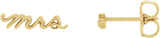 14K Gold Mrs Earrings - Yellow Gold