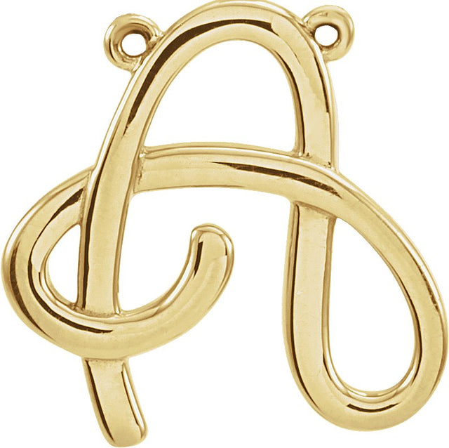 14K Gold Initial A Script Necklace - Yellow Gold