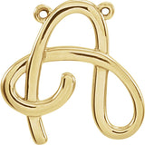 18K Gold Initial A Script Necklace - Yellow Gold