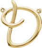 18K Gold Initial D Script Necklace - Yellow Gold