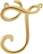 14K Gold Initial J Script Necklace - Yellow Gold
