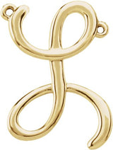 18K Gold Initial L Script Necklace - Yellow Gold