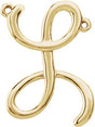 14K Gold Initial L Script Necklace - Yellow Gold