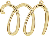 10K Gold Initial M Script Necklace - Yellow Gold