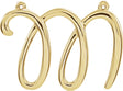 14K Gold Initial M Script Necklace - Yellow Gold