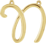 18K Gold Script Initial Necklace - Yellow Gold