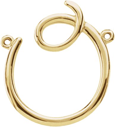 10K Gold Initial O Script Necklace - Yellow Gold