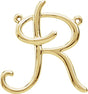 14K Gold Initial R Script Necklace - Yellow Gold