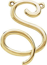 14K Gold Initial S Script Necklace - Yellow Gold