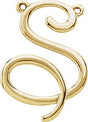 14K Gold Initial S Script Necklace - Yellow Gold