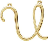 10K Gold Initial U Script Necklace - Yellow Gold