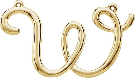 10K Gold Initial W Script Necklace - Yellow Gold