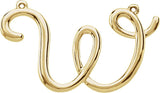 18K Gold Initial W Script Necklace - Yellow Gold