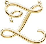 18K Gold Initial Z Script Necklace - Yellow Gold