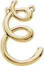 10K Gold Initial E Script Necklace - Yellow Gold