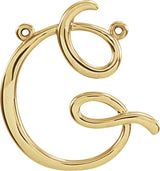 18K Gold Initial G Script Necklace - Yellow Gold