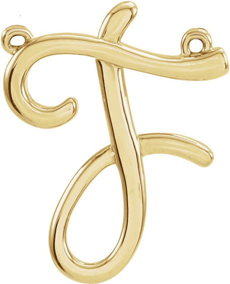 10K Gold Initial F Script Necklace - Yellow Gold