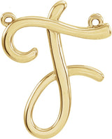 18K Gold Initial F Script Necklace - Yellow Gold