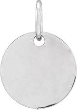 14K Gold Be Posh Engravable Disc Pendant - White Gold