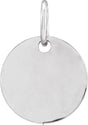14K Gold Be Posh Engravable Disc Pendant - White Gold