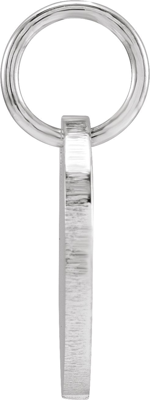 14K Gold Be Posh Engravable Disc Pendant - White Gold - view 3