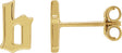 14K Gold Initial B Gothic Earring