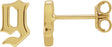 14K Gold Initial G Gothic Earring