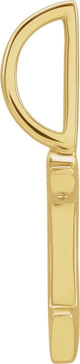 14K Gold Initial X Gothic Pendant - Yellow Gold - view 2