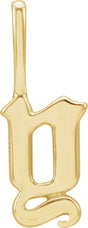 14K Gold Initial Y Gothic Pendant - Yellow Gold