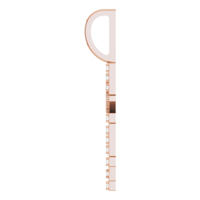 14K Gold Round Natural Diamond Faith Pendant - Rose Gold - view 6
