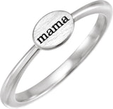 14K Gold Family Engravable Ring - White Gold