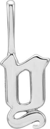 14K Gold Initial Y Gothic Pendant - White Gold