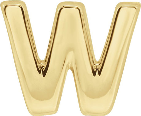 14K Gold Initial W Slide Pendant