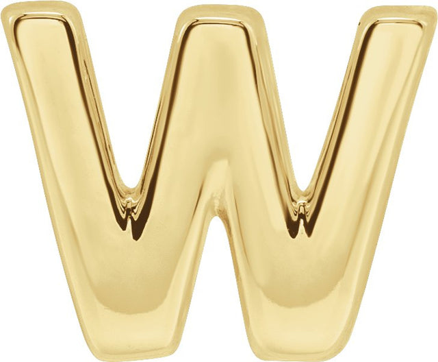 14K Gold Initial W Slide Pendant
