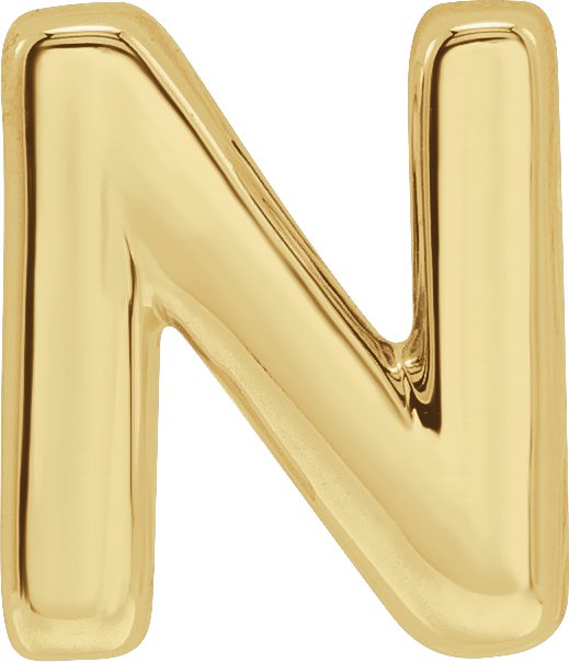 14K Gold Initial N Slide Pendant