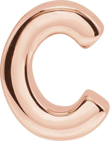 14K Gold Initial C Slide Pendant - Rose Gold