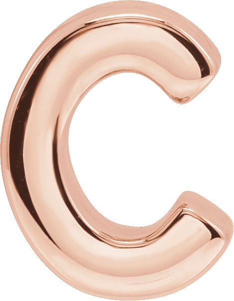 14K Gold Initial C Slide Pendant - Rose Gold