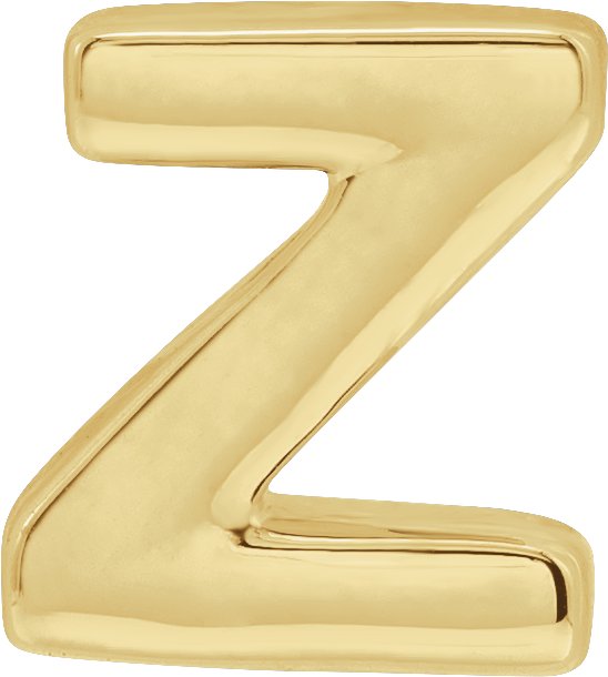 14K Gold Initial Z Slide Pendant