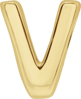 14K Gold Initial V Slide Pendant